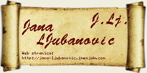 Jana LJubanović vizit kartica